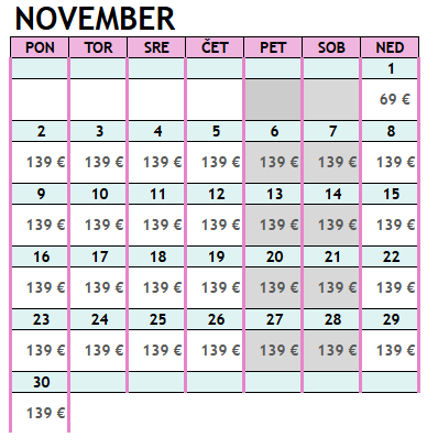 Cenik November