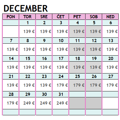 Cenik December